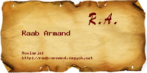 Raab Armand névjegykártya